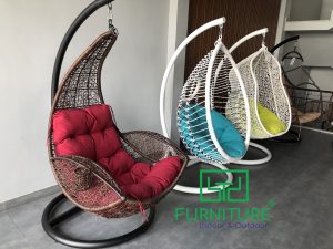 Xích đu ngoài trời cao cấp với mức giá hợp lý 2 Xích đu nhựa giả mây đa dạng về kiểu dáng màu sắc
