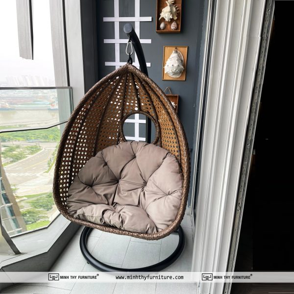 Xích đu nhựa giả mây MT909 hình giọt nước