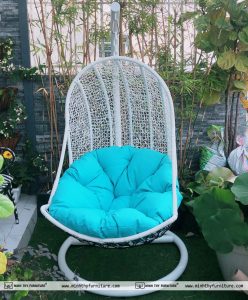 Thiết kế xích đu nhựa giả mây MT904 nhỏ gọn xinh xắn cho sân vườn