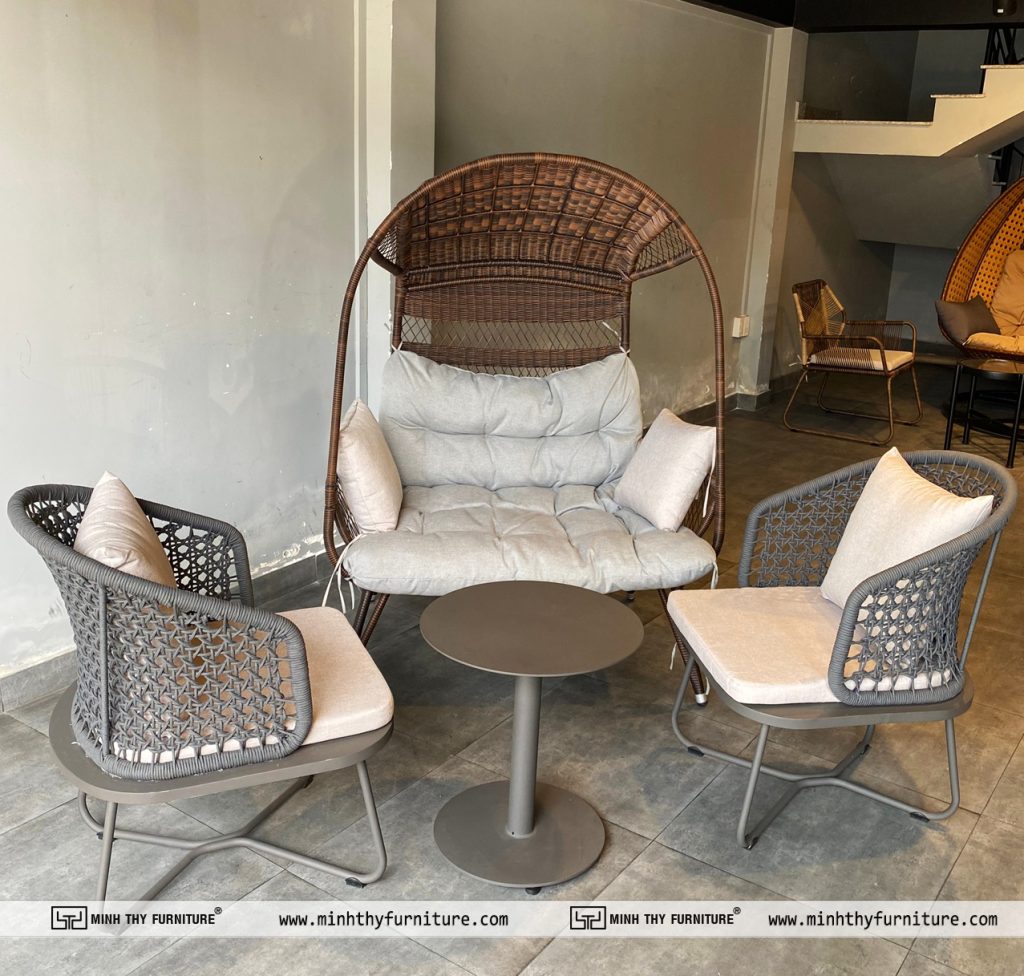 Kết hợp ghế thư giãn MT986 và bàn ghế cafe