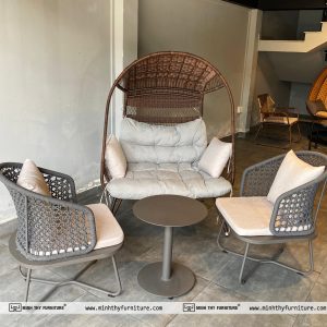 Kết hợp ghế thư giãn MT986 và bàn ghế cafe