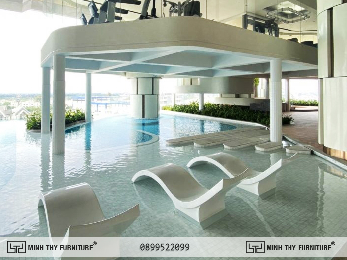 Ghế hồ bơi composite chuyên dùng để trưng bày khu vực ngập nước