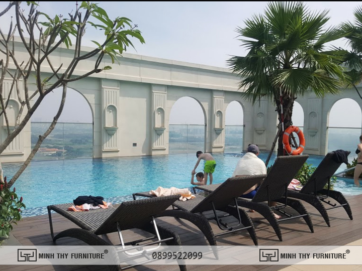 Sunny Saigon Apartments & Hotel Chọn Minh Thy Furniture cung cấp Ghế Hồ Bơi Nhựa Giả Mây