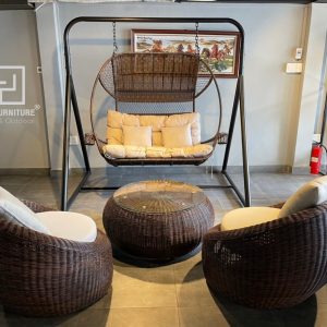 XÍCH ĐU MÂY ĐÔI MT956 3 Gợi ý bàn ghế mây thư giãn trang trí không gian gia đình