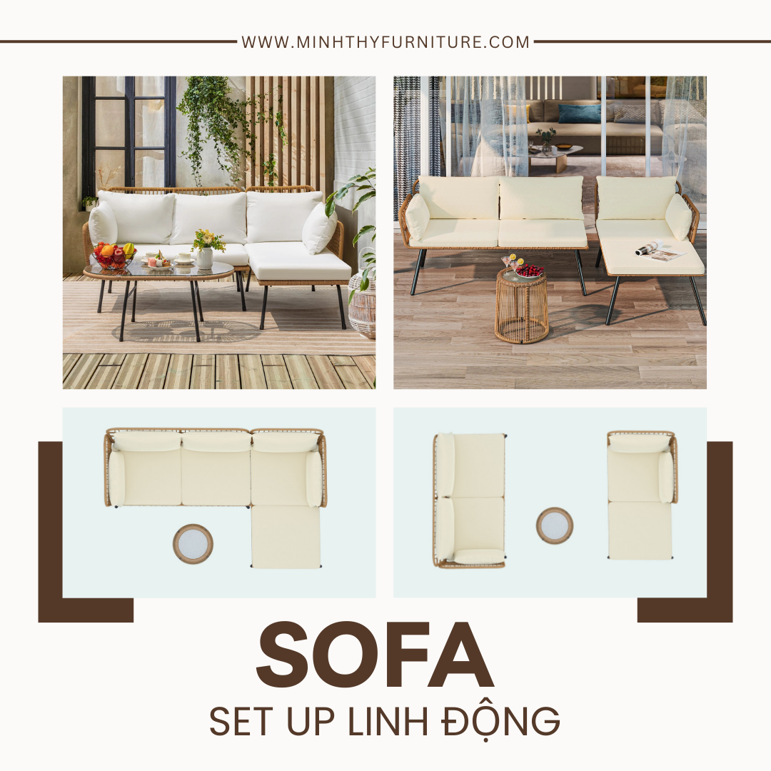 Tính linh động trong việc set up sofa ghép chữ L