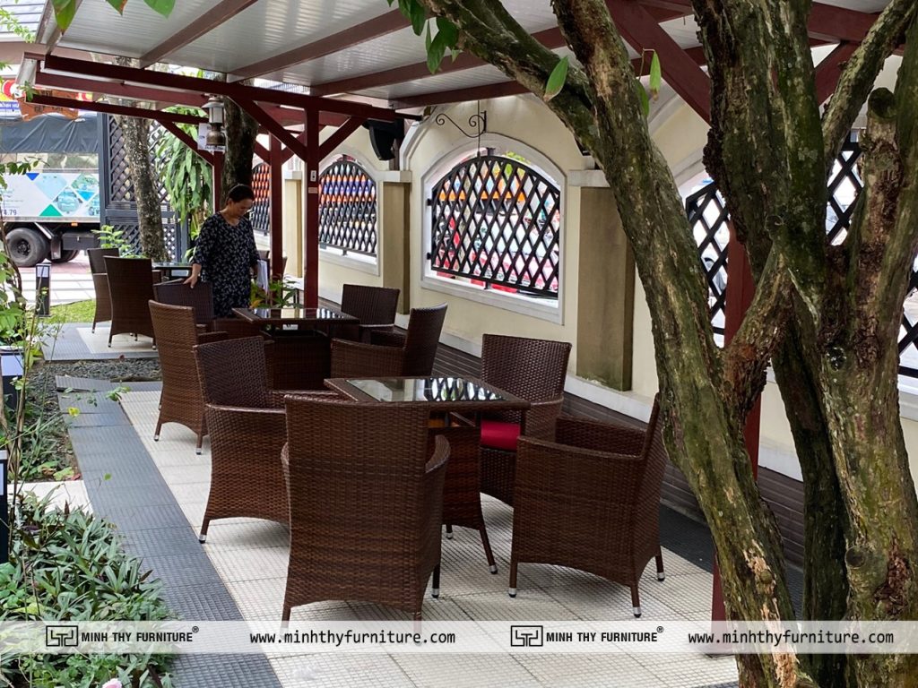 Khung nhôm ghê nhựa giả mây cao cấp Khung nhôm ghê nhựa giả mây cao cấp